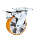 Heavy Duty PU on Aluminum Total Brake Casters